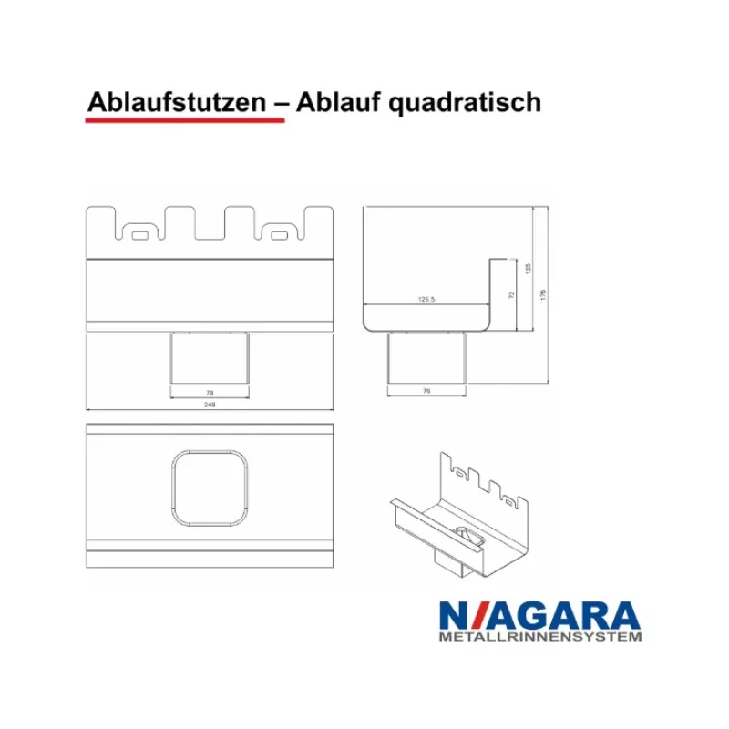 Ablaufstutzen – Ablauf quadratisch info