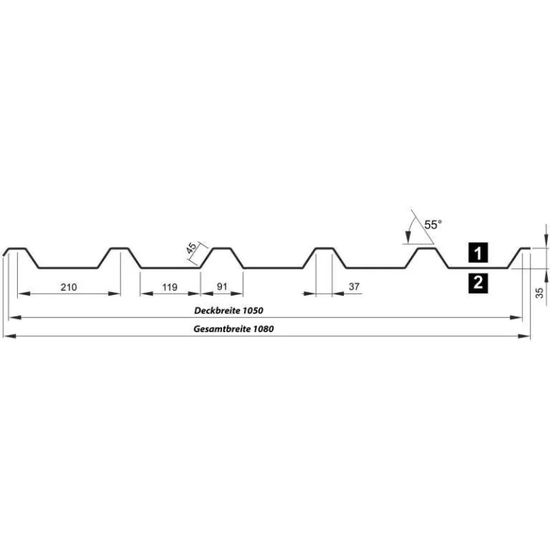 Trapezblech TP35 M 0,63 mm