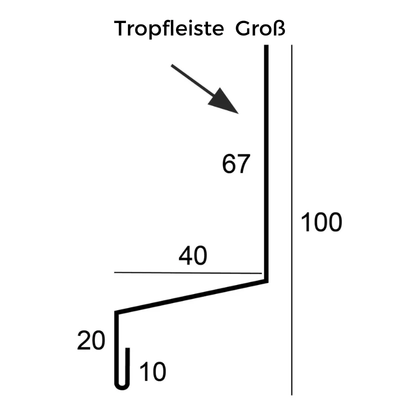 Querschnitt Tropfblech Groß